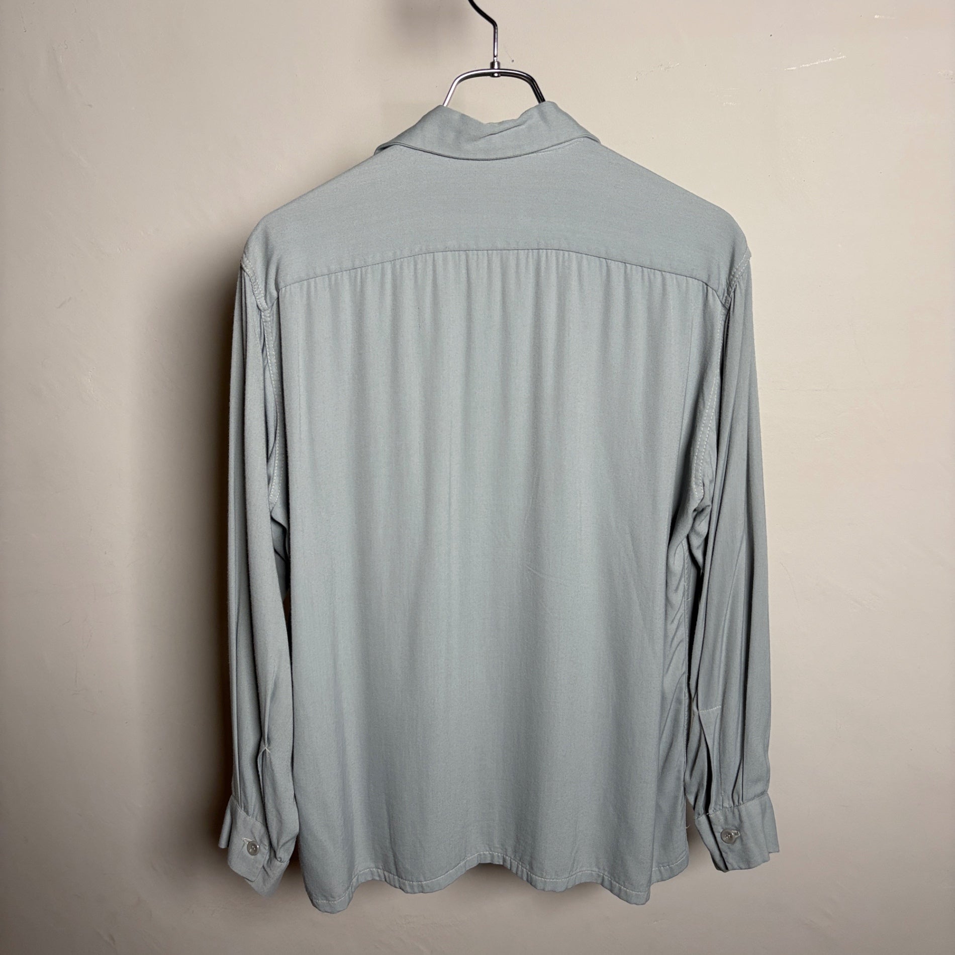 1940s TOWNCRAFT "SAX" Rayon Gabardine Shirt