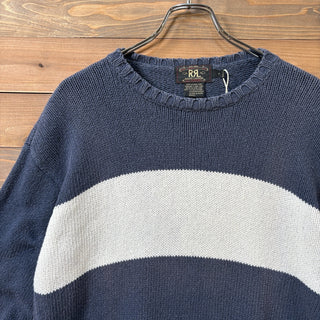 1990s RRL "Wide Border" Cotton Knit Sweater