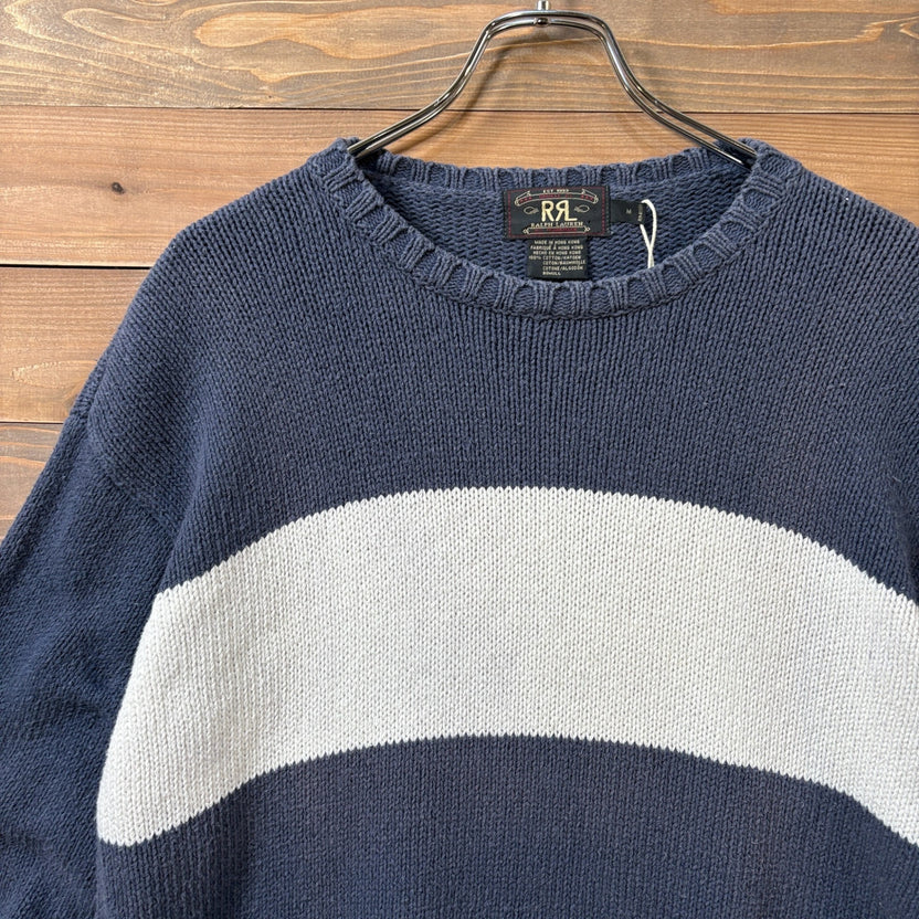 1990s RRL "Wide Border" Cotton Knit Sweater