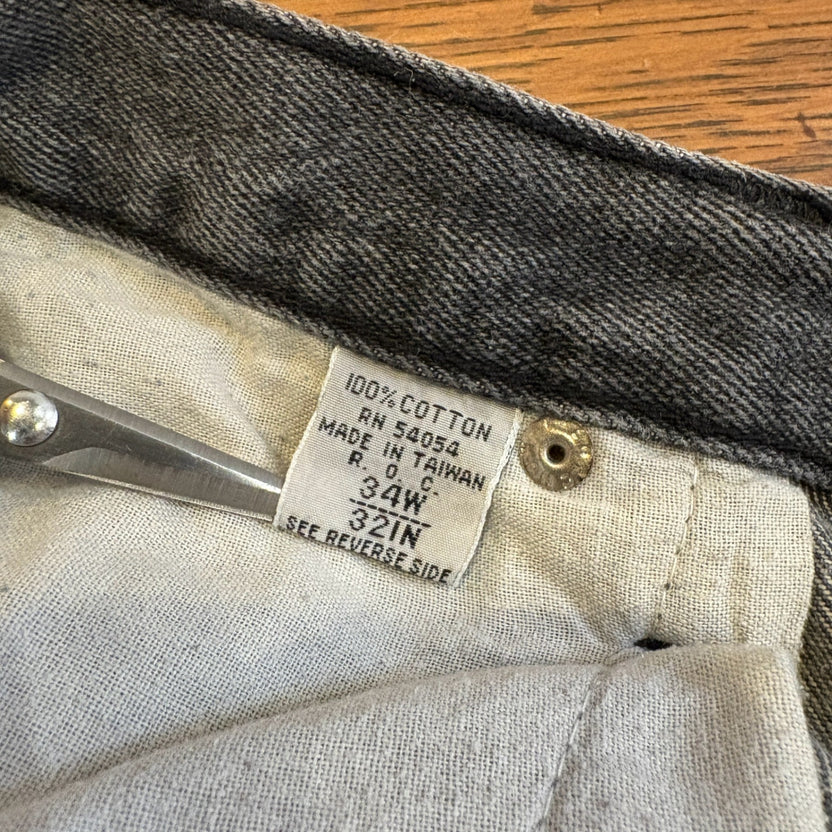 1990s Bugle Boy Black Denim Pants