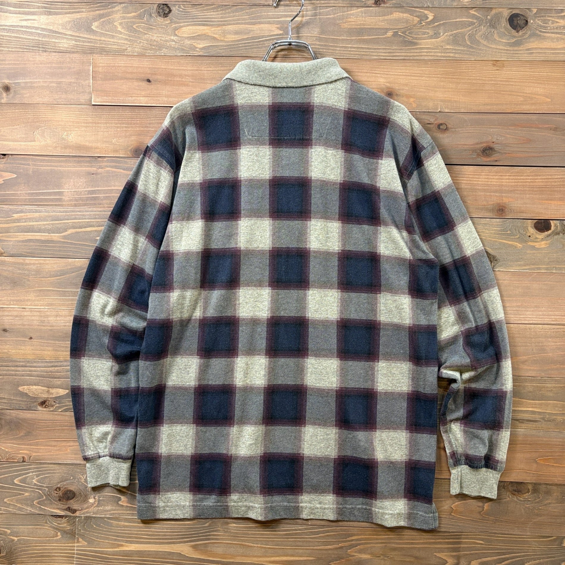 "BASIC EQUIPMENT" Ombre Check Polo Shirt