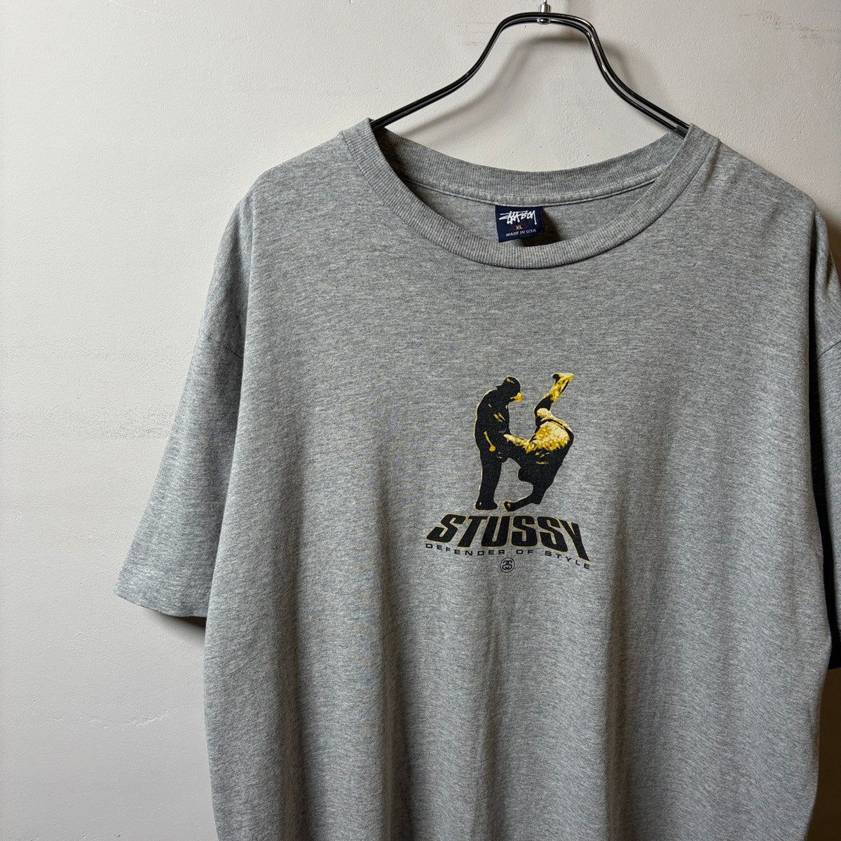 1990s "STUSSY" S/S T-Shirt "DEFENDER OF STYLE"