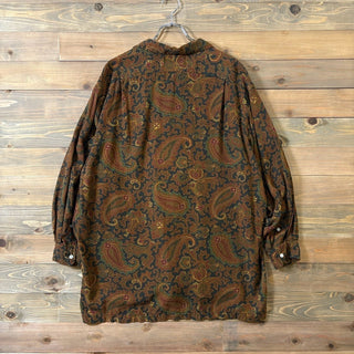 1980s Polo Ralph Lauren "Paisley" Rayon Open Collar Shirt