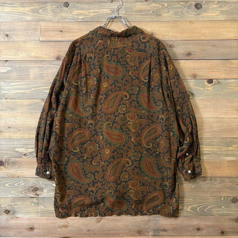 1980s Polo Ralph Lauren "Paisley" Rayon Open Collar Shirt
