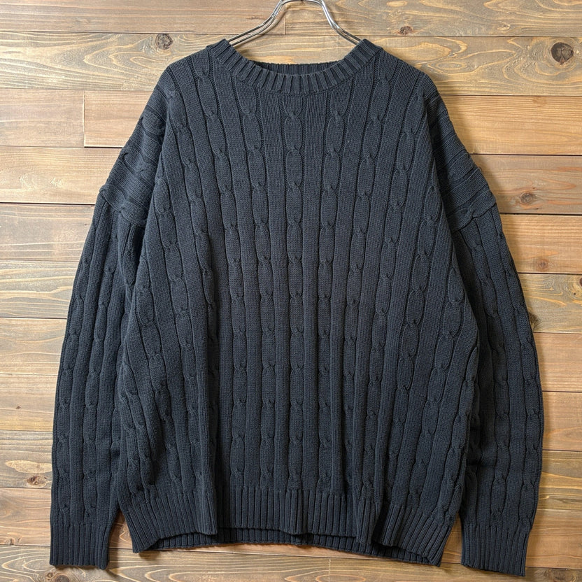 1990s IZOD "BLACK" Cable Cotton Knit