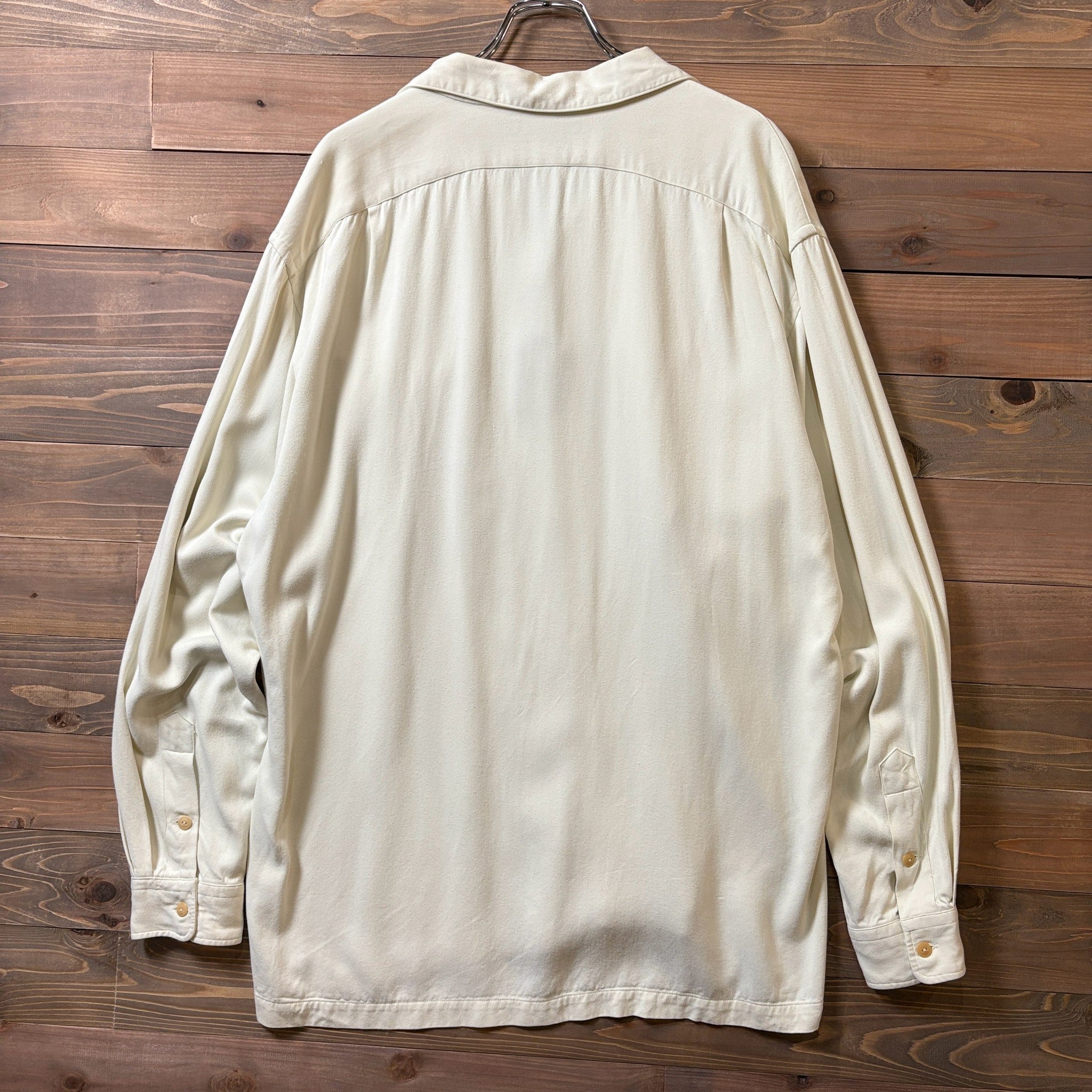 1980s Polo Ralph Lauren "Made in USA" Rayon Gabardine Open Collar Shirt