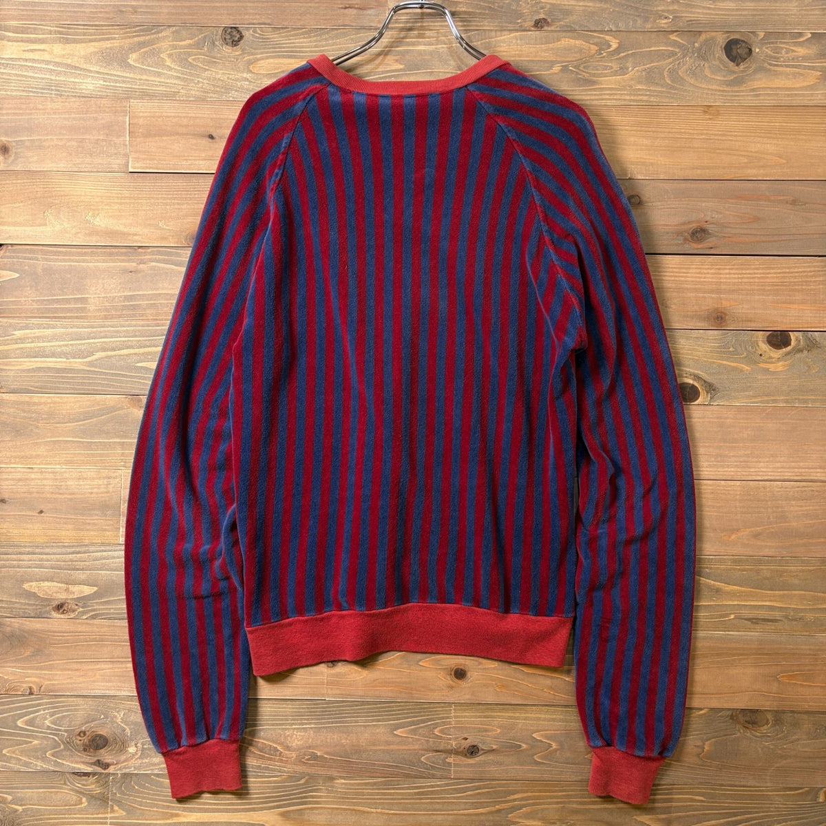 1970s Puritan Velour V-Neck Stripe Cut and Sew