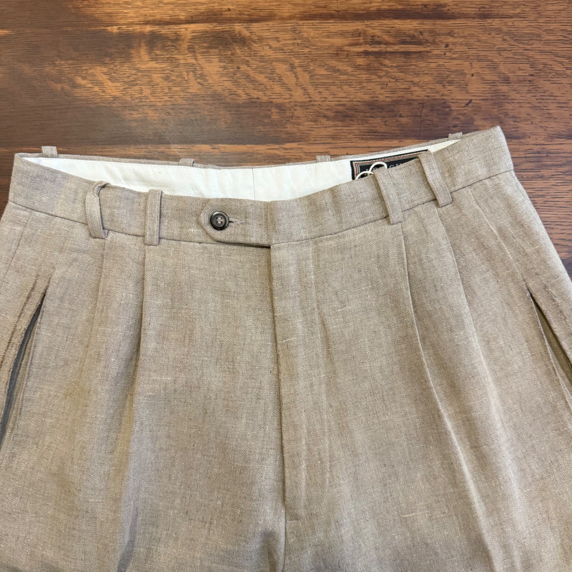1990s J. RIGGINGS "Linen×Cotton" 2 Tuck Slacks